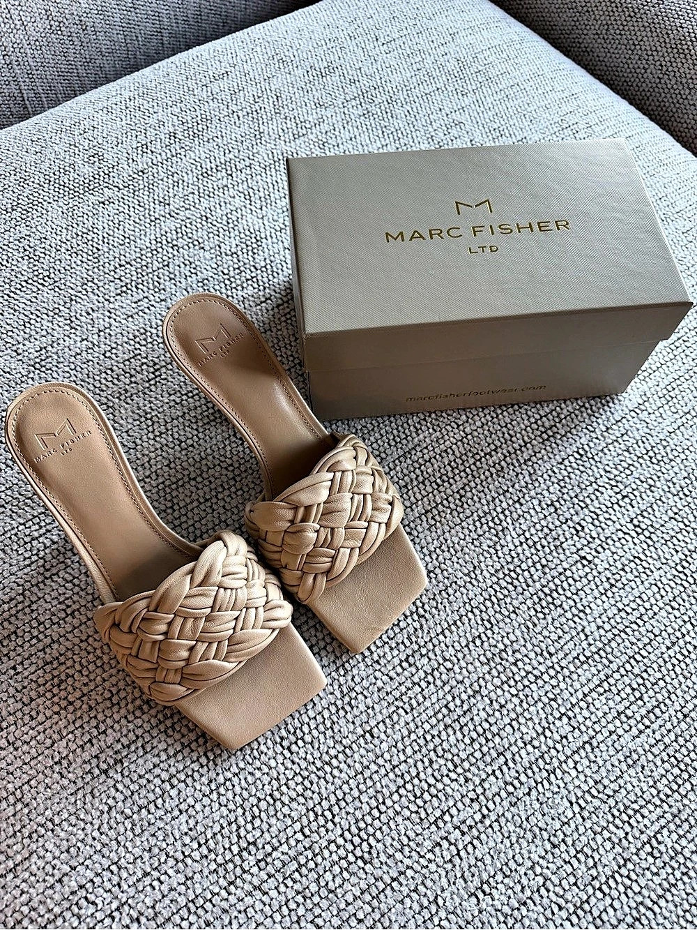 Marc Fisher LTD Draya Braided Heel - Light Natural Leather